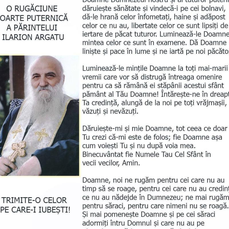 Rugăciunea Părintelui Argatu: Puterea și Semnificația Sa în Viața Creștină - Alți Sfinți